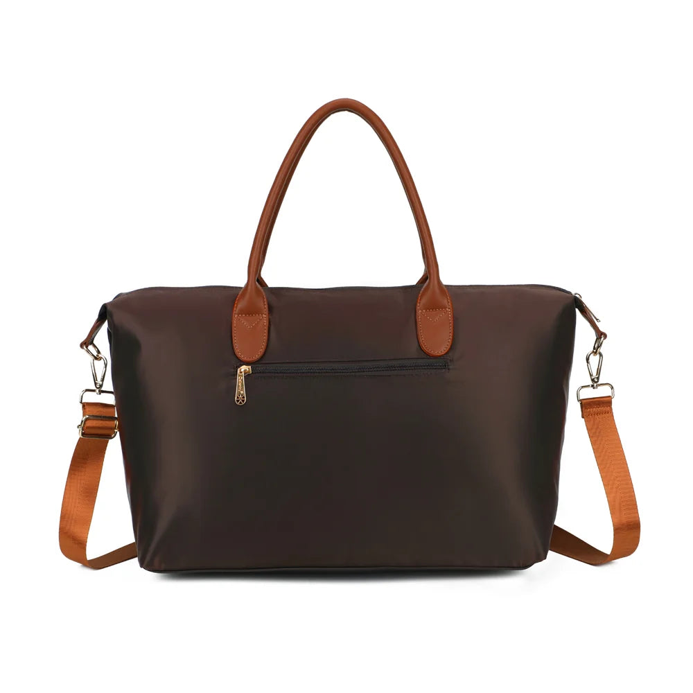 Dos du cabas La Vadrouille Chic café, avec sa poche zippée pour ranger l’essentiel – réf. Z-04-1