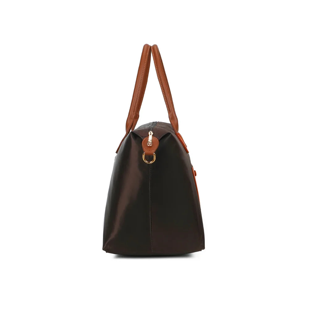 Profil de La Vadrouille Chic café : soufflet large et mousquetons dorés pour la bandoulière – réf. Z-04-1
