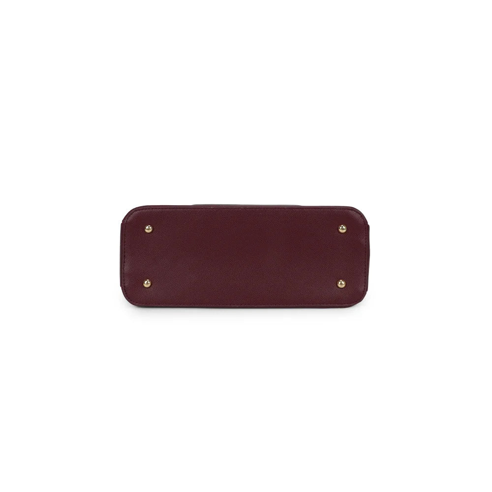 Dessous de La Valdine bordeaux, base structurée qui garde au sac sa belle tenue – réf. M-9464