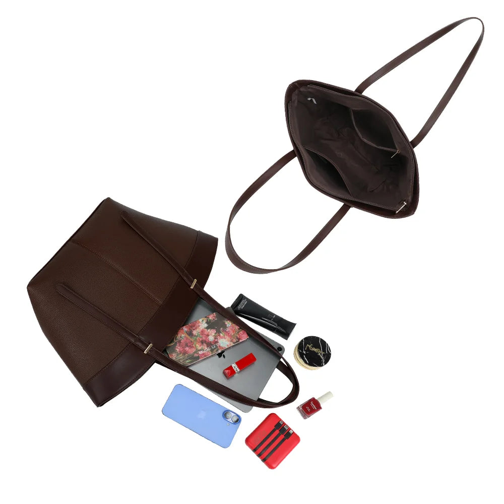 Intérieur de La Valeska café : grand compartiment zippé et poche intérieure pour les essentiels – réf. KJ-62109