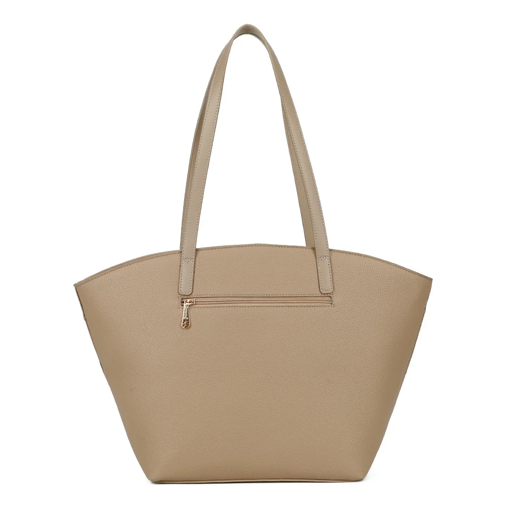 Dos de La Valeska taupe avec sa poche zippée pour ranger clés, cartes ou téléphone – réf. KJ-62109