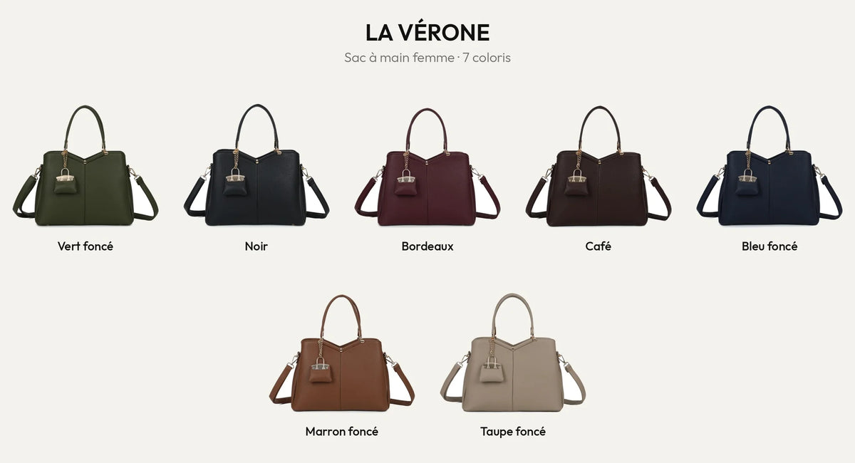 Sac à main femme La Vérone en 7 coloris – Gallantry Paris – réf. M-9130-1