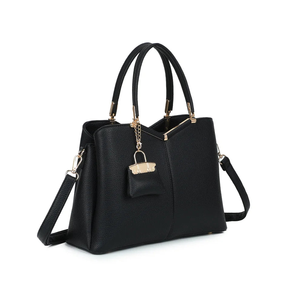 La Vérone noir de trois quarts : silhouette structurée et couture centrale verticale – réf. M-9130-1
