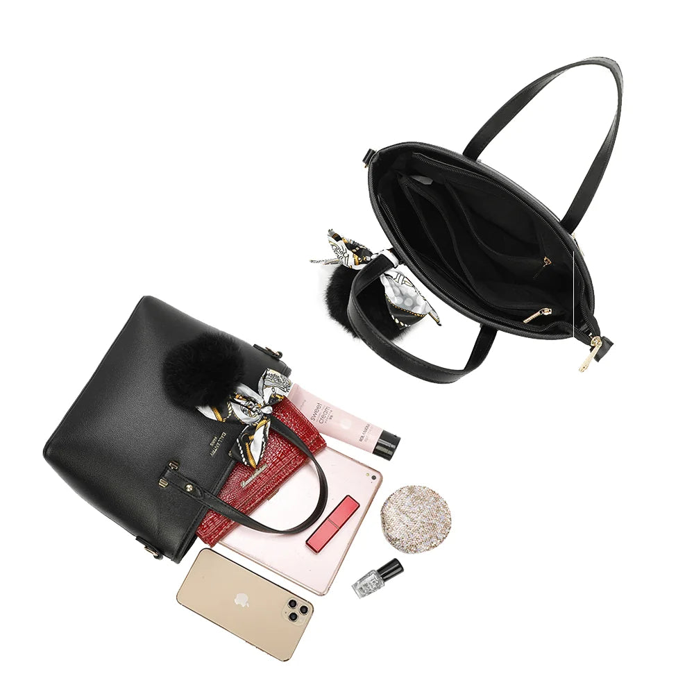 Intérieur du Le Amélis noir : ouverture zippée, poches plaquées et poche zippée pour vos essentiels – réf. M-9401-2
