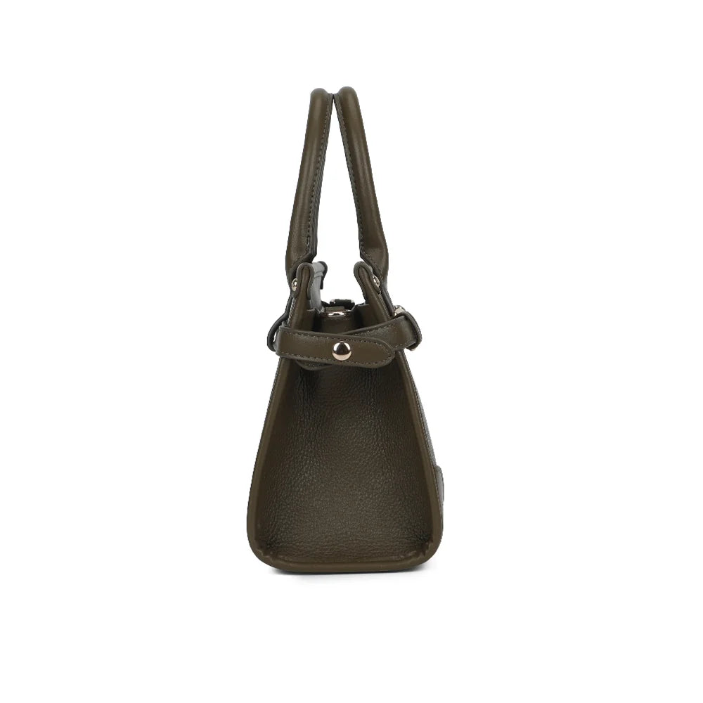 Profil du Le Belmont vert foncé : 10 cm de profondeur pour un sac compact qui garde sa forme – réf. R-2062