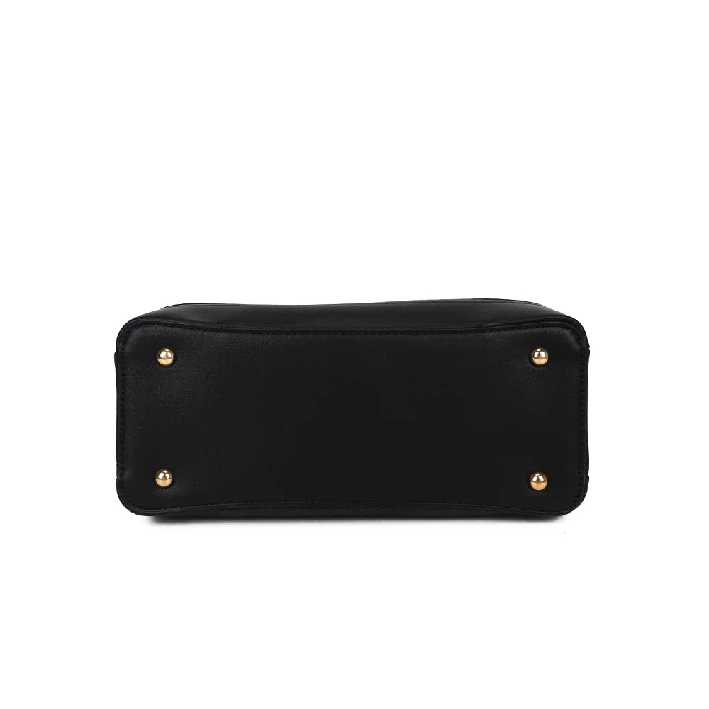 Dessous du Le Belvane noir : base renforcée munie de pieds métalliques protecteurs – réf. DQ-8740