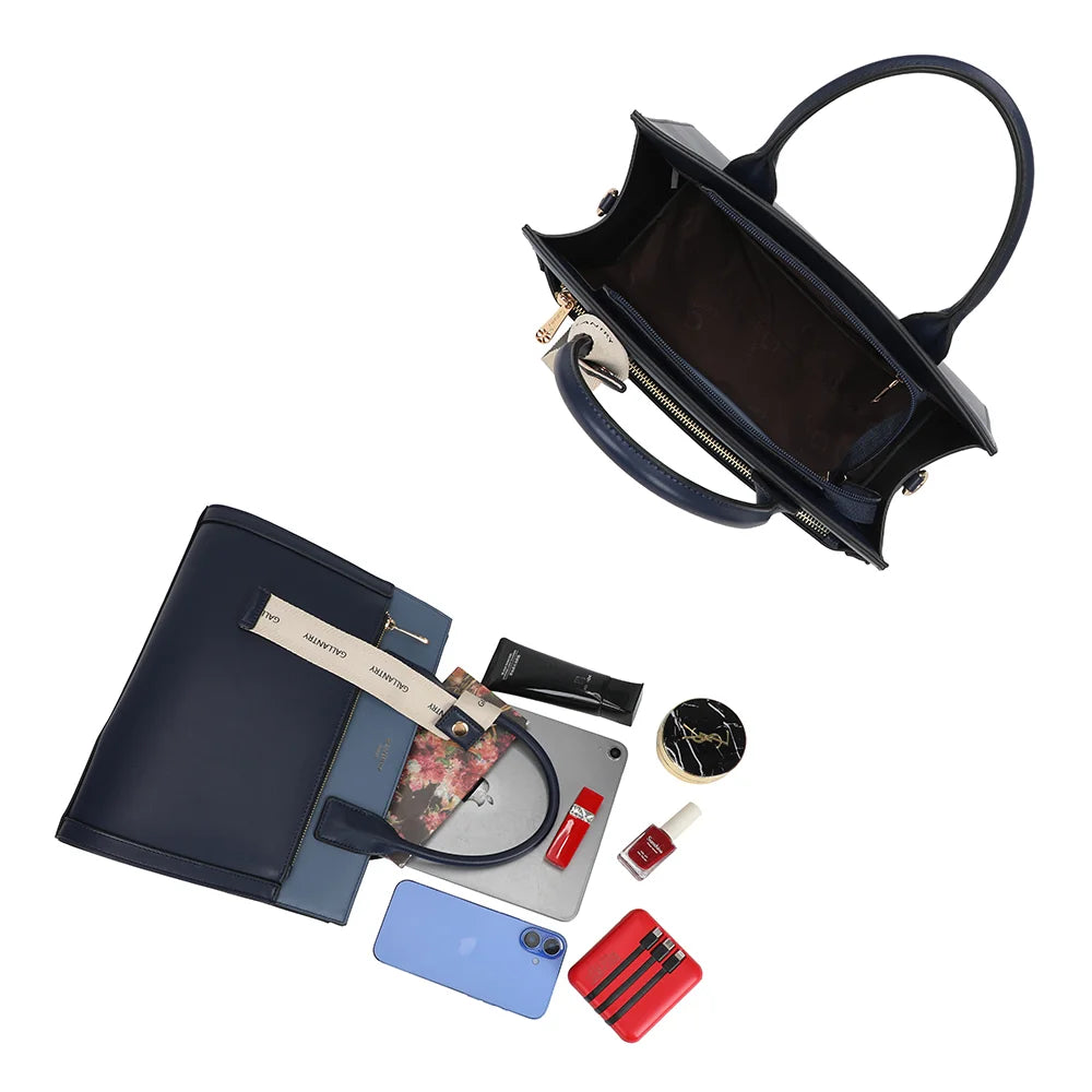 Intérieur spacieux du Berkeley bleu foncé : tablette, téléphone et essentiels trouvent leur place – réf. LS-76003