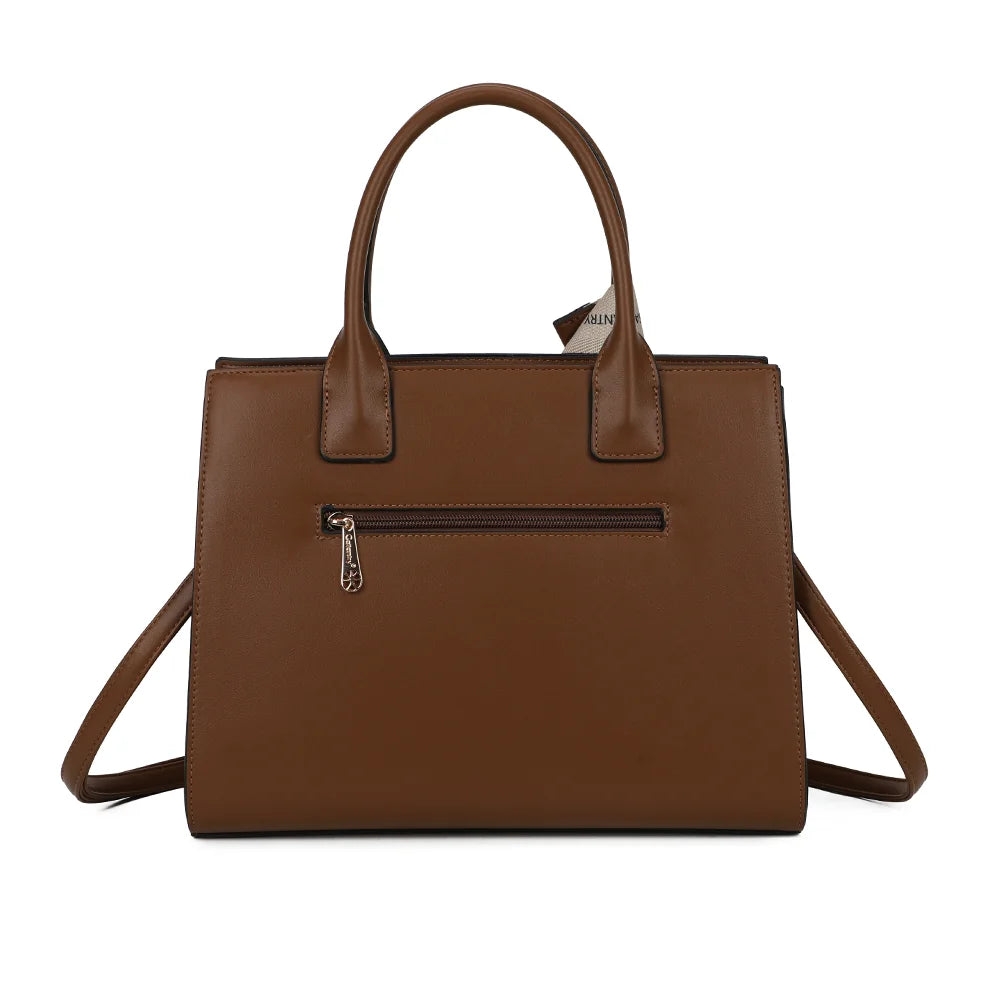 Dos du Berkeley marron foncé avec sa poche zippée supplémentaire pour les petits objets – réf. LS-76003