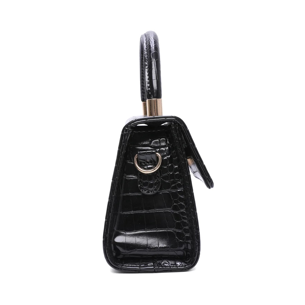 Profil du Le Brunello noir : format compact de 8 cm de profondeur et anneau doré latéral – réf. HY-5406