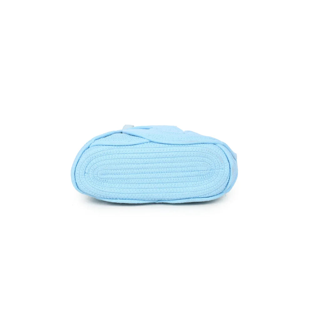 Dessous du Candyloop bleu clair : base en corde tressée enroulée, dans la continuité du motif – réf. A-9168