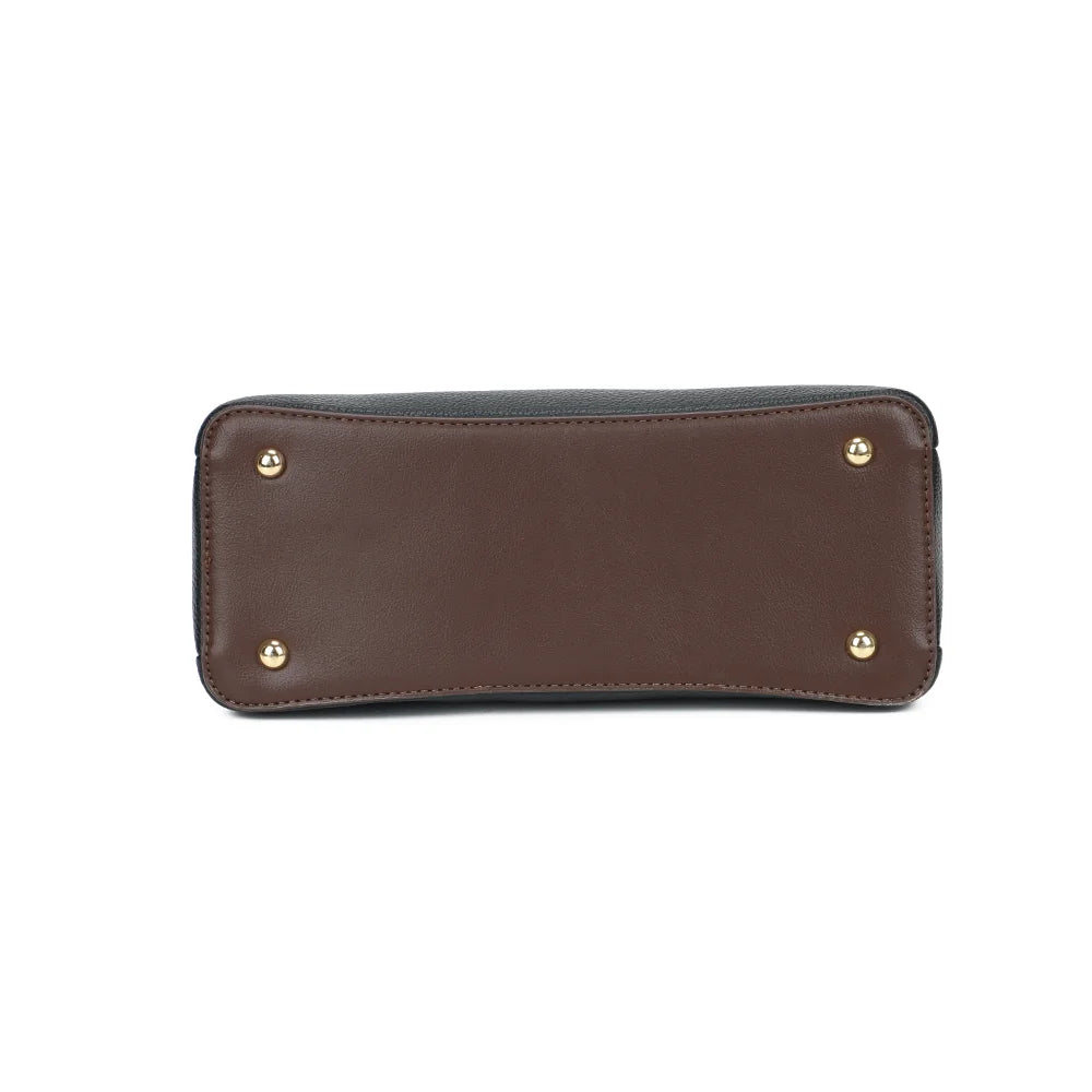 Dessous du sac Le Cardinal noir, base rectangulaire en simili cuir grainé – réf. DQ-8736