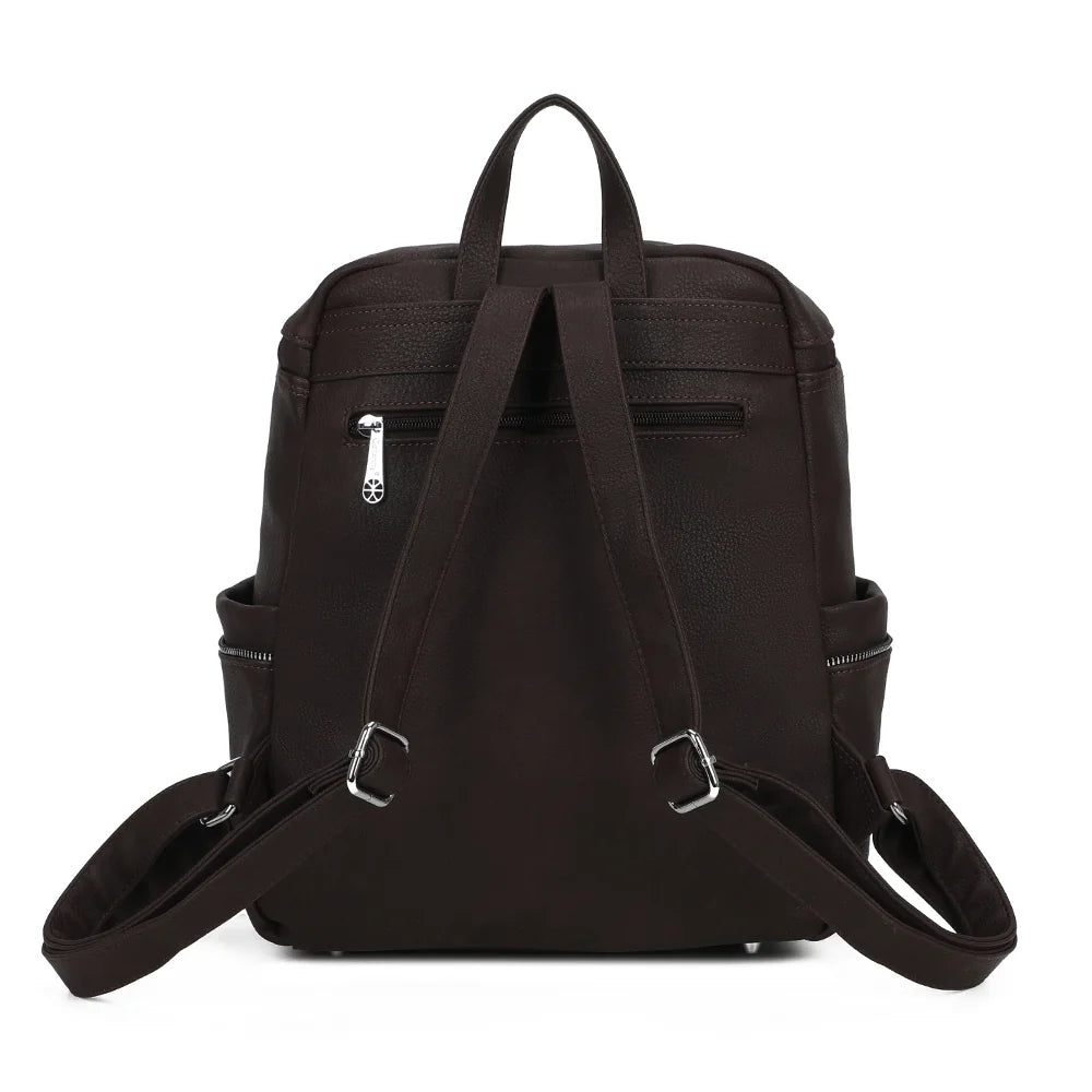 Dos du sac à dos Le Gabin café : poche arrière et bretelles réglables pour un porté confortable – réf. KJ-62108