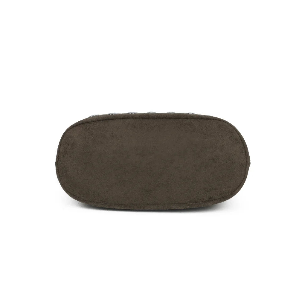 Dessous du Kalyss vert foncé en synthétique effet suédine, pour une vue complète du modèle – réf. R-2083