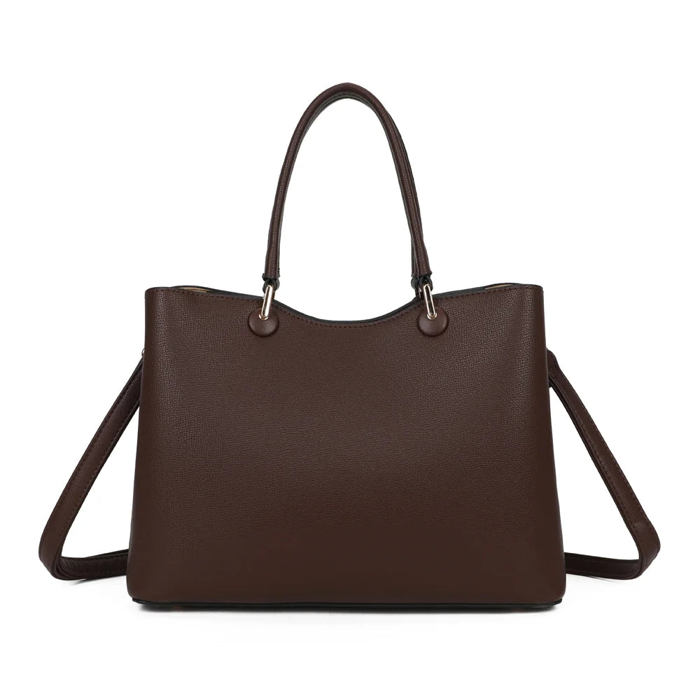 Dos du sac Le Lazare café, une surface synthétique finement texturée aux lignes épurées – réf. G-7510