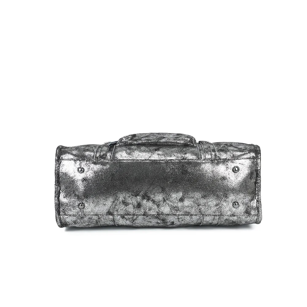 Dessous du Luxor gris argenté : base large pour un sac cabas qui tient bien sa forme – réf. M-1979-10