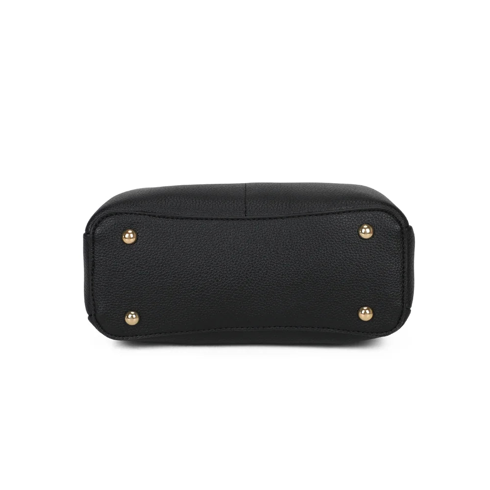 Dessous du Marly noir : base plate de 24 × 10 cm munie de petits pieds métalliques dorés – réf. KJ-62110