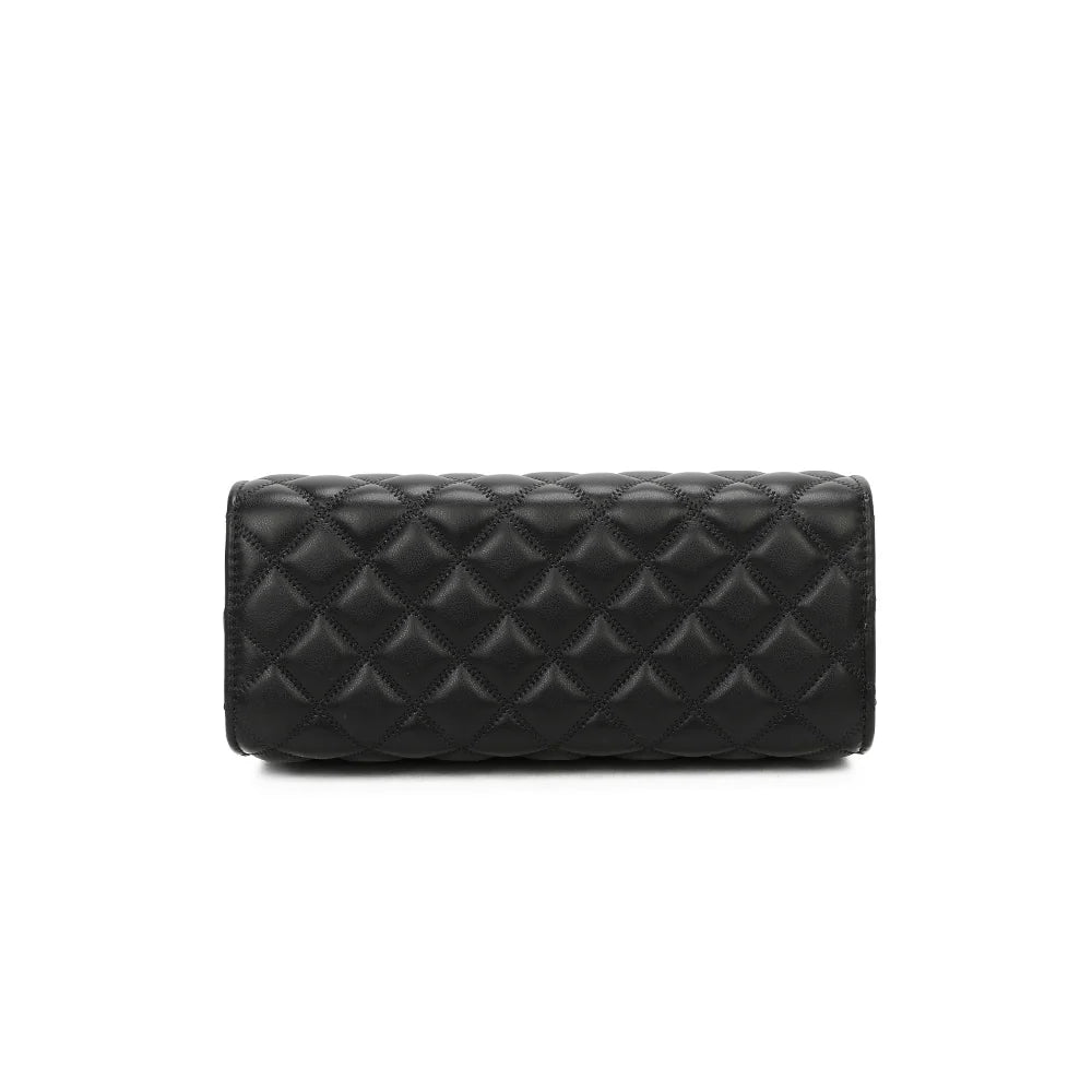 Dessous du Le Matelassé noir, pour voir la base du sac et sa forme structurée – réf. C-0169