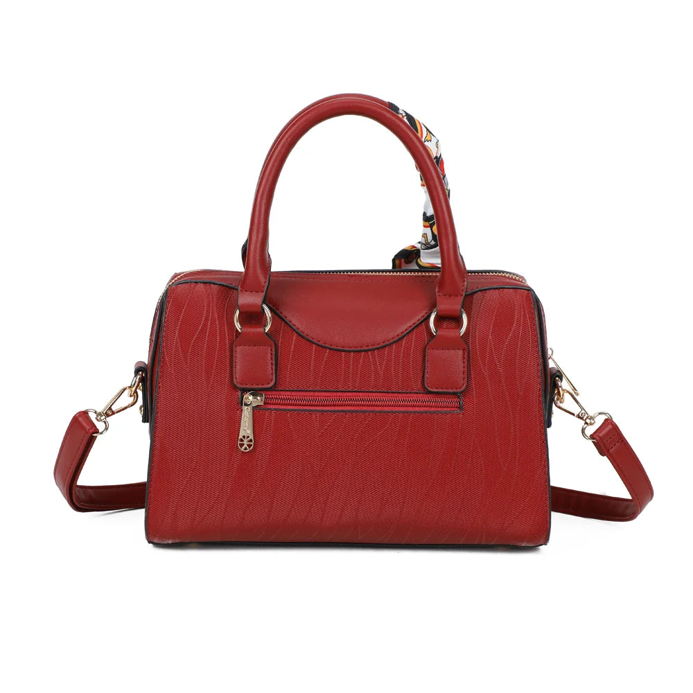 Dos du Mazarine rouge foncé avec sa poche zippée pour garder les petits objets à portée de main – réf. M-9446