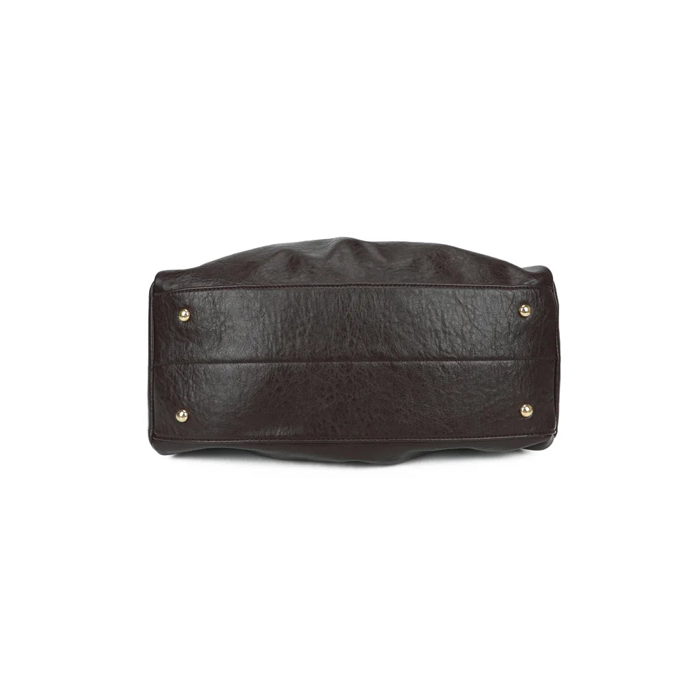 Dessous du Minimaliste café : base large et plate, pensée pour poser le sac sans souci – réf. DQ-8739
