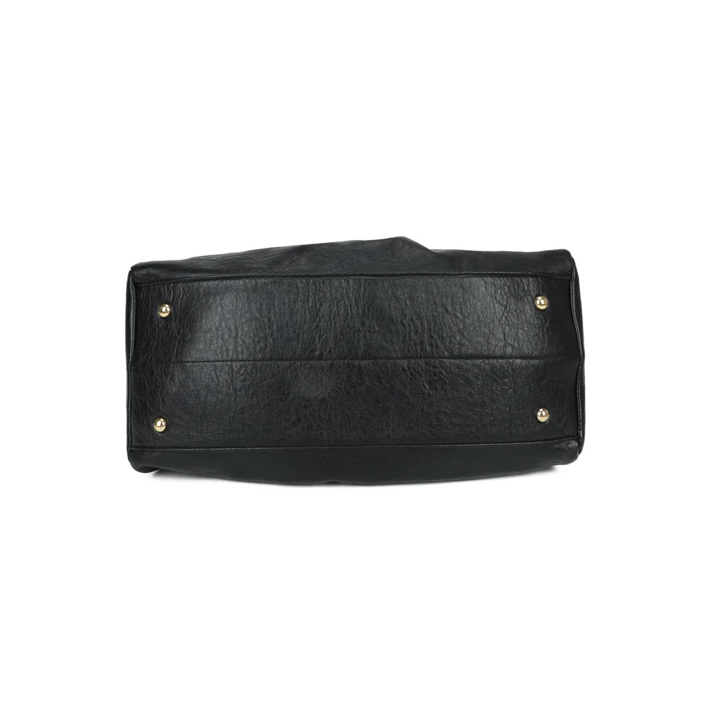 Dessous du Minimaliste noir : base large et plate, pensée pour poser le sac sans souci – réf. DQ-8739