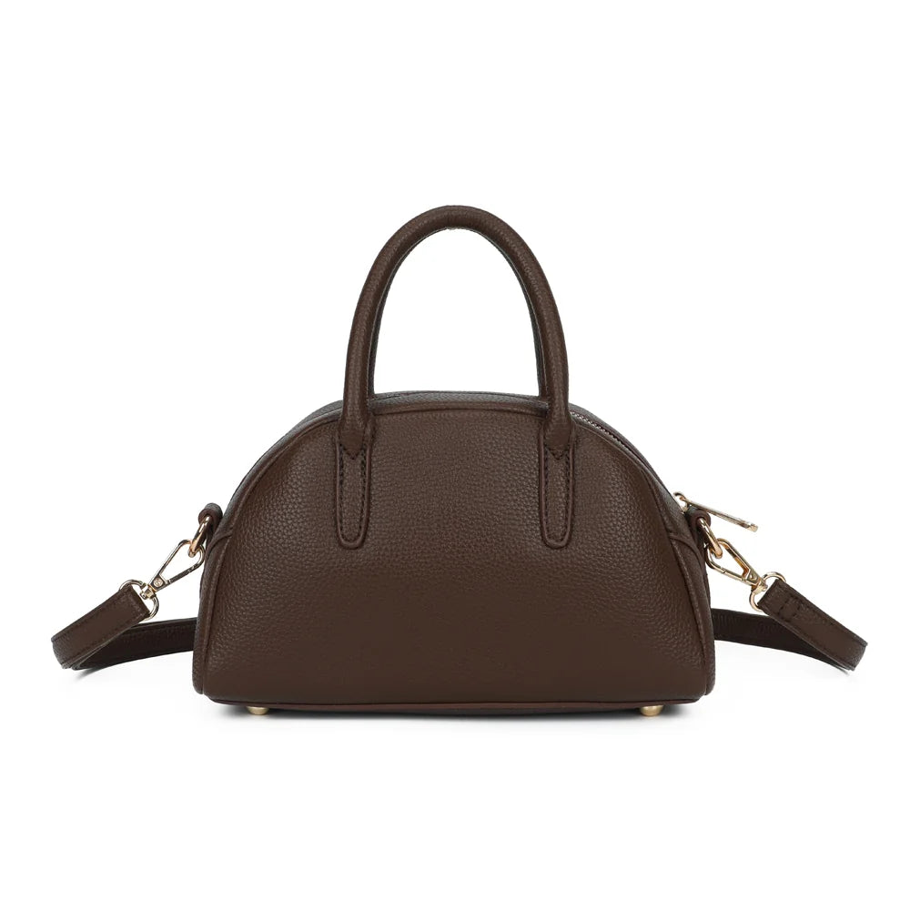Dos du Mistral café, lignes épurées et deux anses rondes assorties à la couleur du sac – réf. R-2070