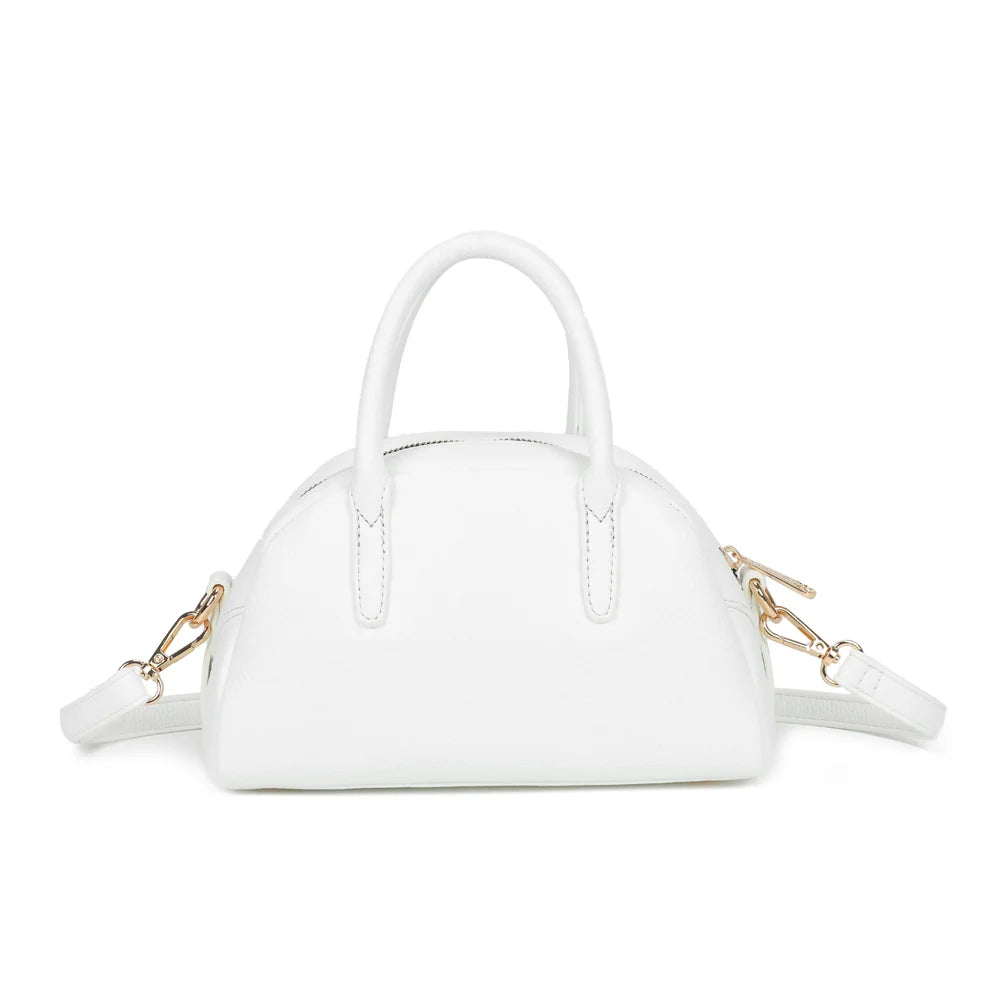 Dos du Mistral blanc, lignes épurées et deux anses rondes assorties à la couleur du sac – réf. R-2070