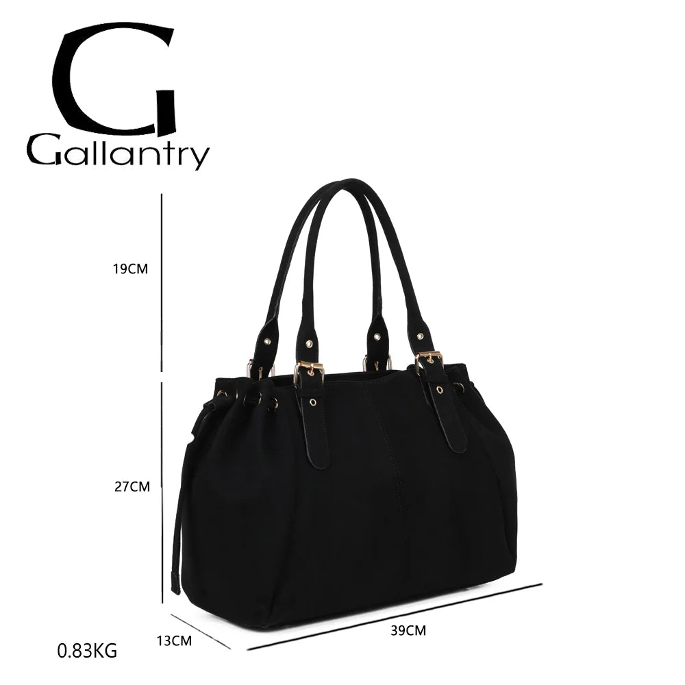 Dimensions du Montélia noir : 39 × 13 × 27 cm, hauteur des anses 19 cm, poids 0,83 kg – réf. M-62080-6