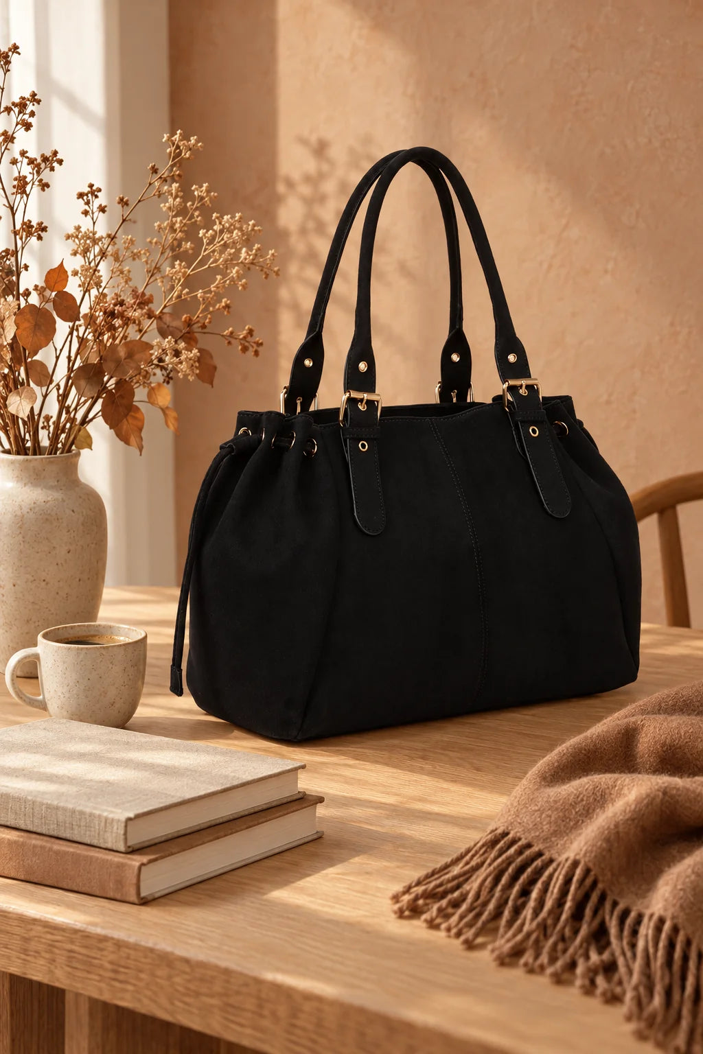 Sac Le Montélia posé dans un intérieur aux tons chauds – visuel d’ambiance créé avec l’IA – Gallantry Paris