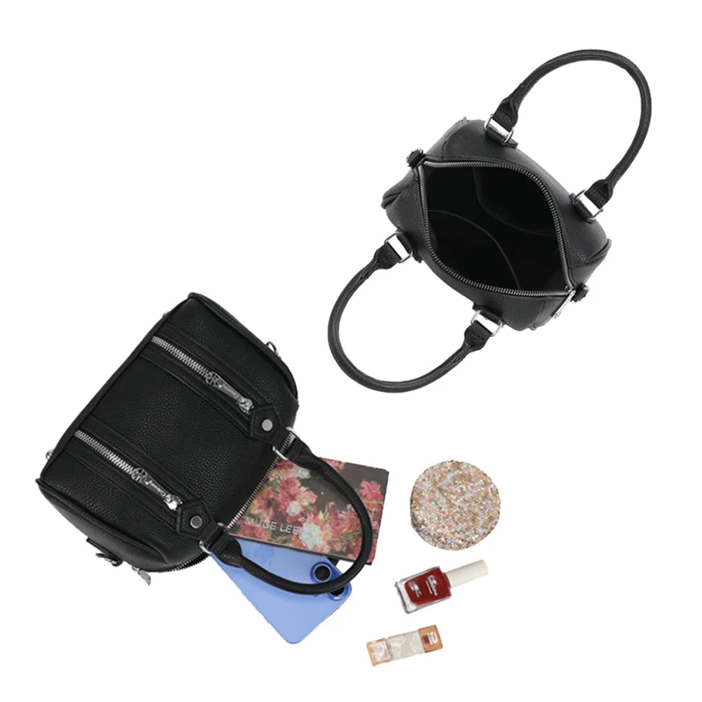 Le Orsini noir ouvert : compartiment principal zippé pour téléphone, clés et petits essentiels – réf. KJ-62061