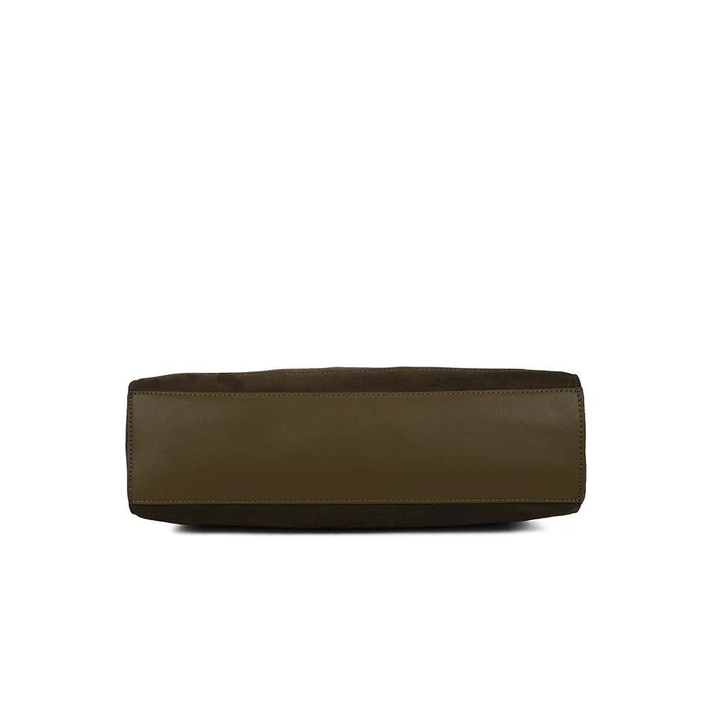 Dessous du Paloma vert foncé, forme rectangulaire structurée au revêtement aspect suédé – réf. M-9462
