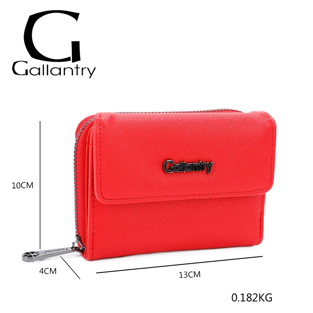 Dimensions du portefeuille Le petit Complice rouge : 13 × 4 × 10 cm, environ 0,18 kg – réf. L-29-1