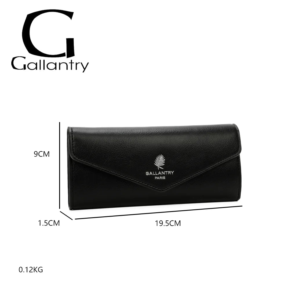 Dimensions du portefeuille Le Petit Fidèle noir : 19,5 × 1,5 × 9 cm, pour environ 0,15 kg – réf. YM-72012