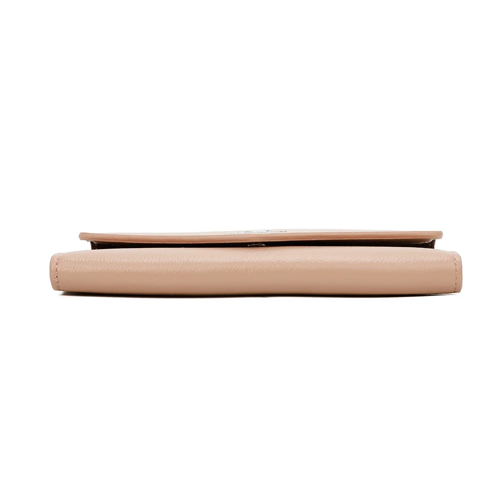 Dessous du portefeuille Le Petit Fidèle rose, simili cuir grainé et finitions soignées – réf. YM-72012