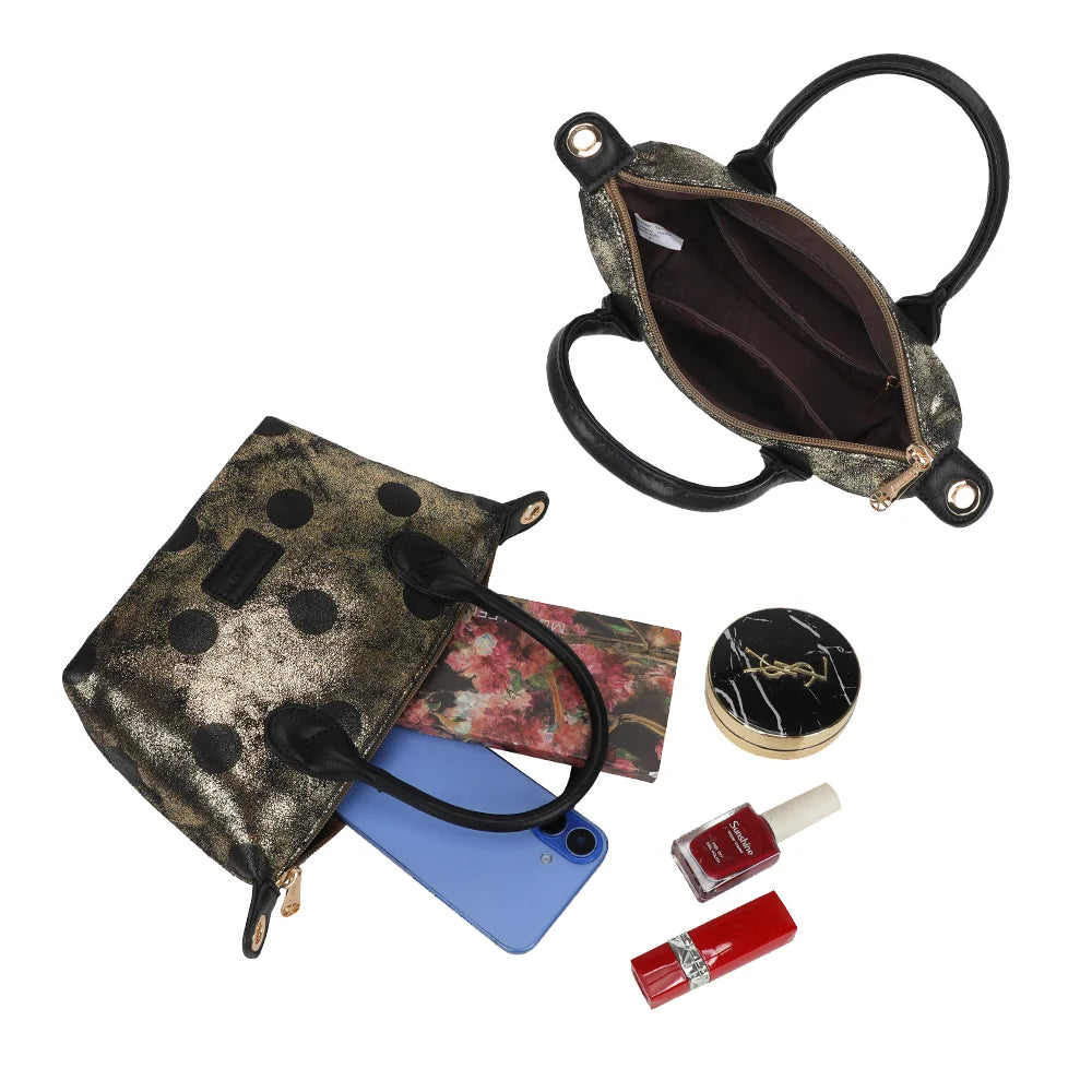 Intérieur du Le Polka thegold : compartiment zippé et poche intérieure pour les petits essentiels – réf. Z-05-10