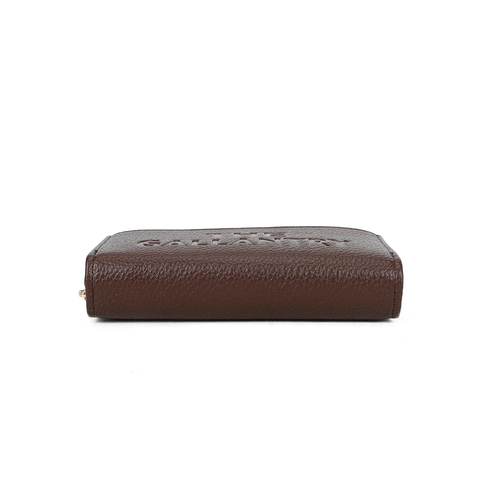 Dessous du portefeuille Le Précieux café en simili cuir grainé, format fin et structuré – réf. SF-69052-1
