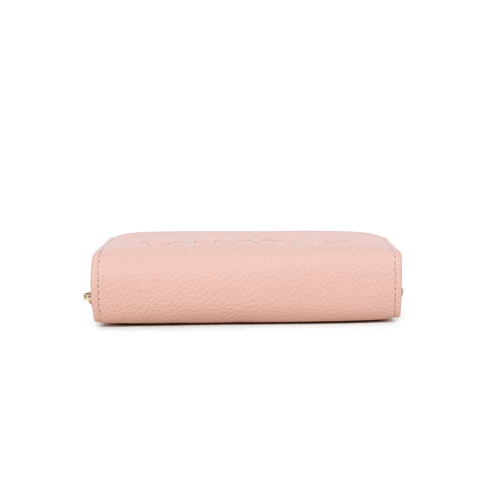 Dessous du portefeuille Le Précieux rose en simili cuir grainé, format fin et structuré – réf. SF-69052-1