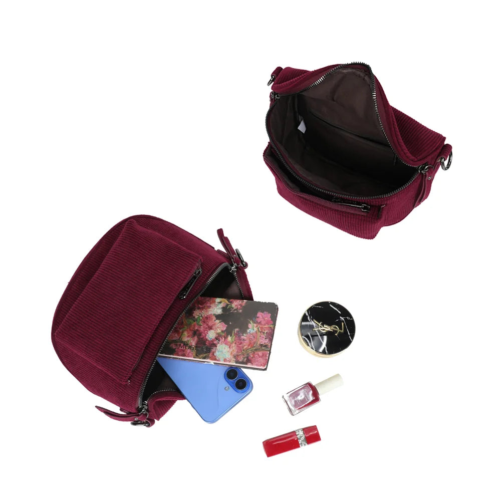 Intérieur de Le Sacha bordeaux : compartiment zippé et poche plaquée pour les essentiels – réf. Z-83047-7