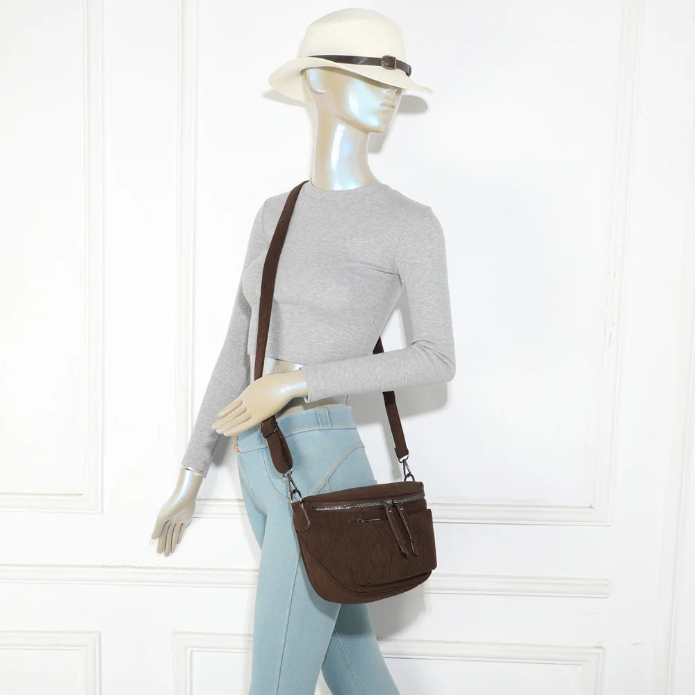 Sac banane femme Le Sacha café porté en bandoulière, format compact et mains libres – réf. Z-83047-7