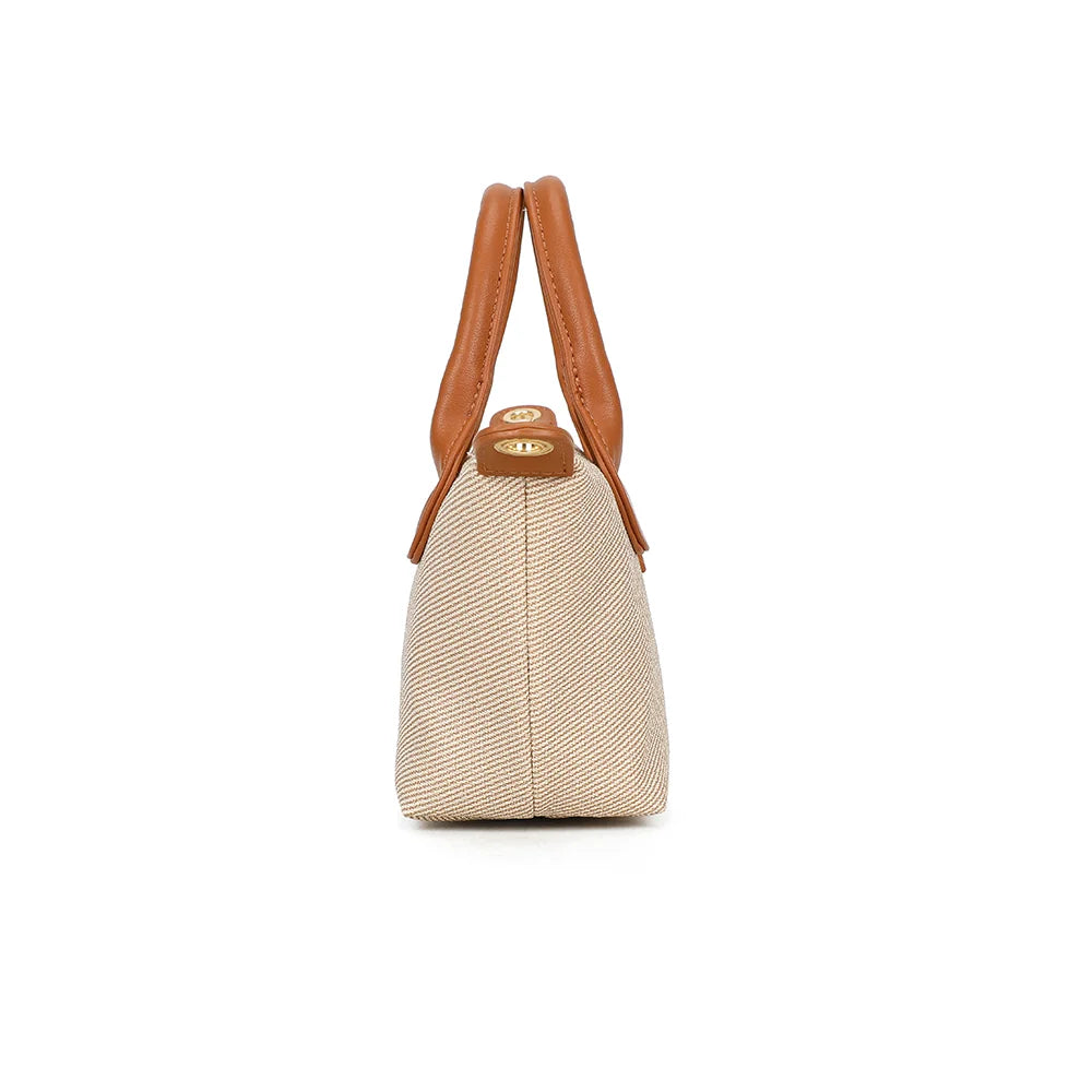 Profil du Soléa taupe/marron : 9 cm de profondeur et patte latérale pour la bandoulière amovible – réf. Z-05-5