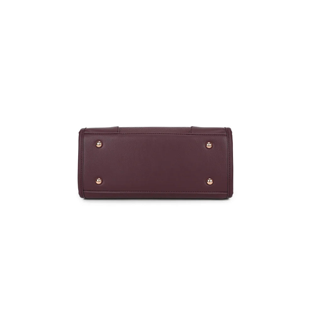Dessous du sac Le Soranio bordeaux, base rectangulaire structurée aux bordures nettes – réf. R-2082