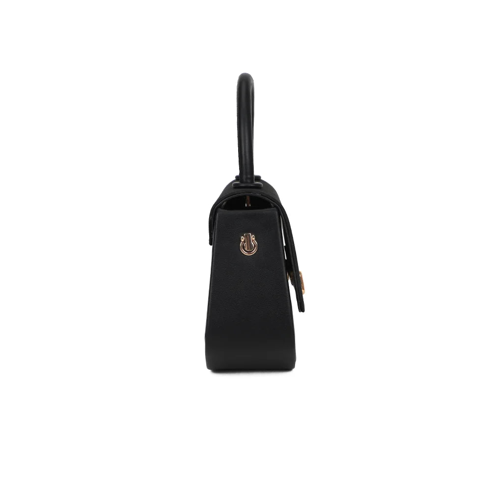 Profil du Le Tervane noir : format compact de 7,5 cm de profondeur et attache dorée – réf. C-0185