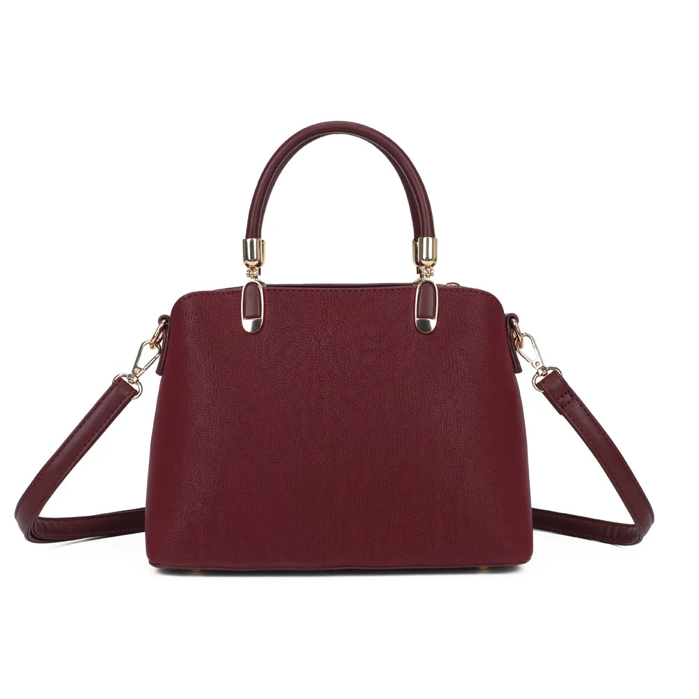 Dos du sac Le Valmont bordeaux, même jeu de textures contrastées que la façade – réf. A-9177