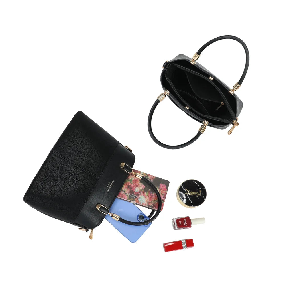 Intérieur du Le Valmont noir : doublure synthétique et place pour téléphone et essentiels – réf. A-9177