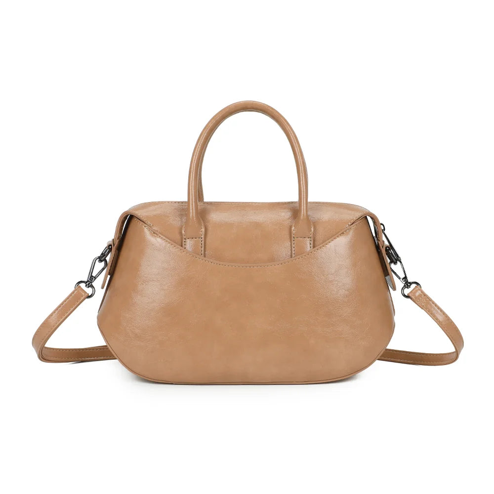 Dos du Le Vellino taupe, surface lisse légèrement brillante et surpiqûres apparentes – réf. LS-76001