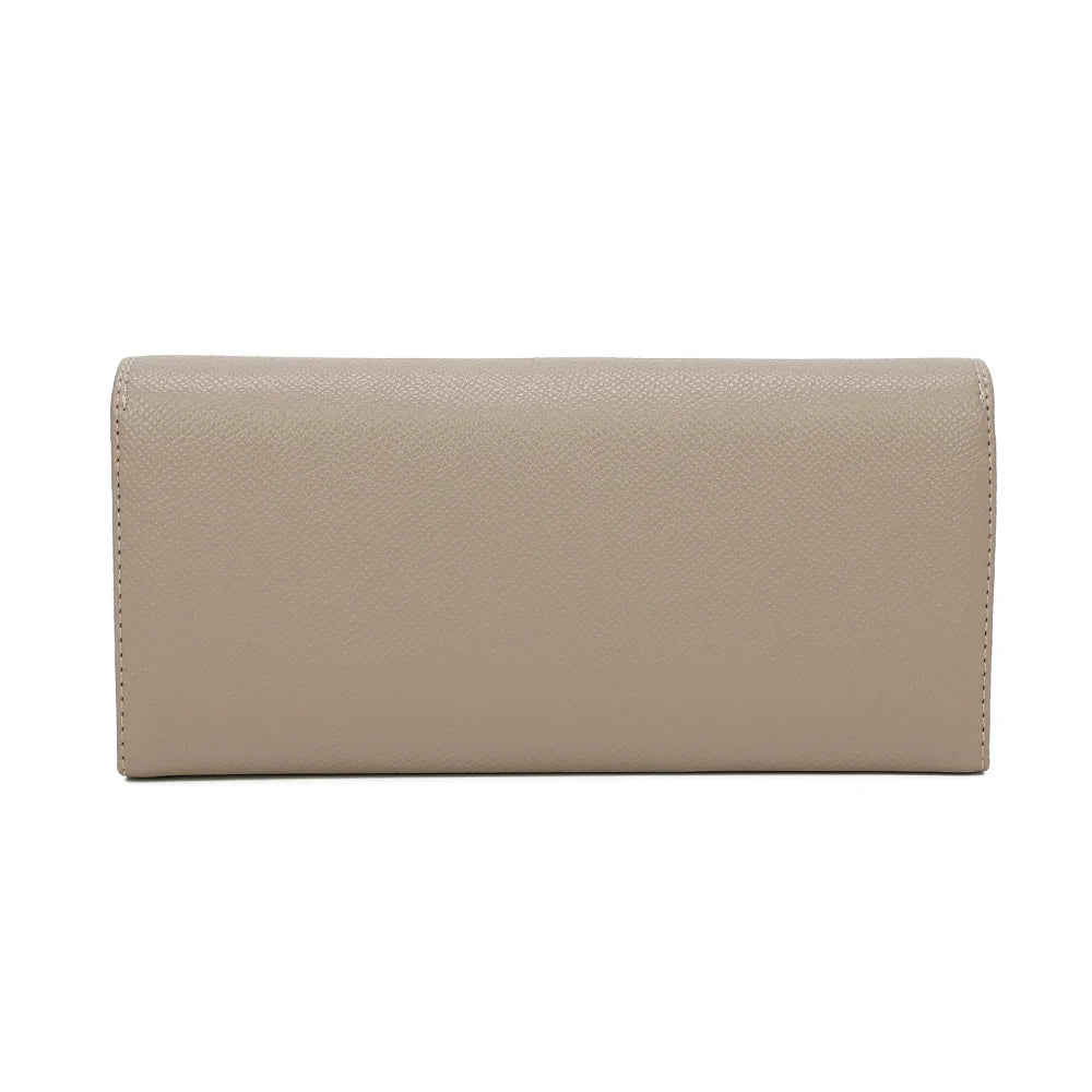 Loulou champagne vu de dos : surface texturée effet saffiano et surpiqûres ton sur ton – réf. FD-81001