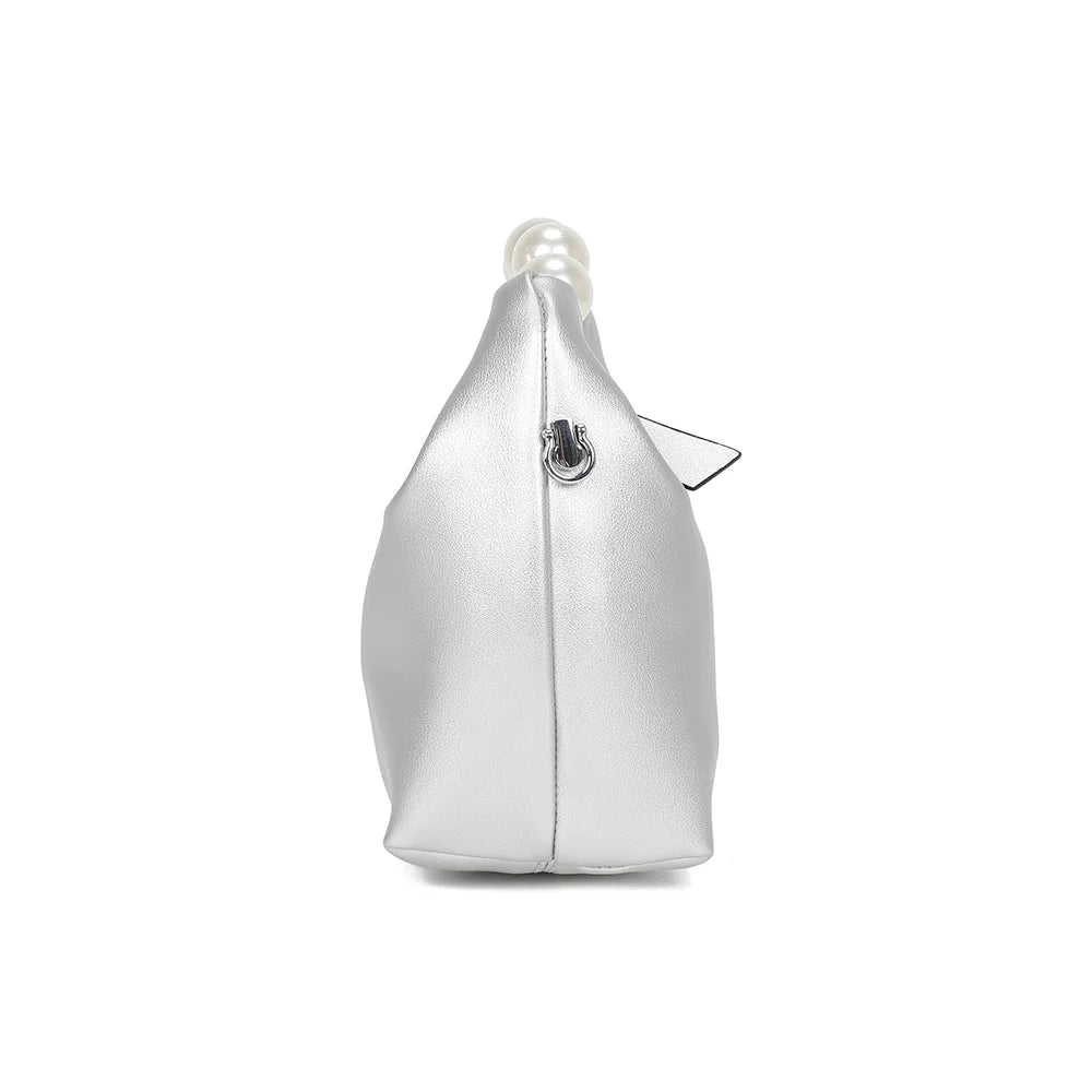 Profil du Lumière Perle argent : 10 cm de profondeur et mousqueton argenté pour accrocher la chaîne – réf. KJ-62044