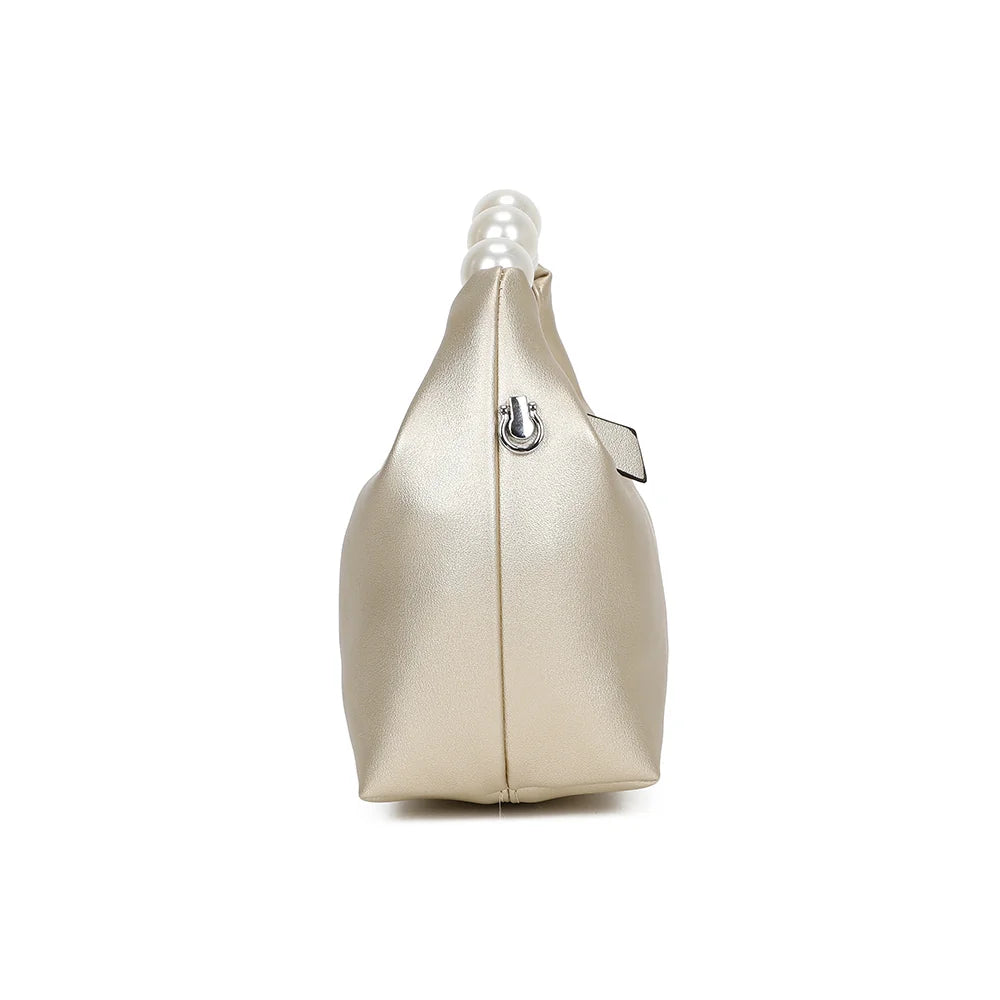 Profil du Lumière Perle or : 10 cm de profondeur et mousqueton argenté pour accrocher la chaîne – réf. KJ-62044