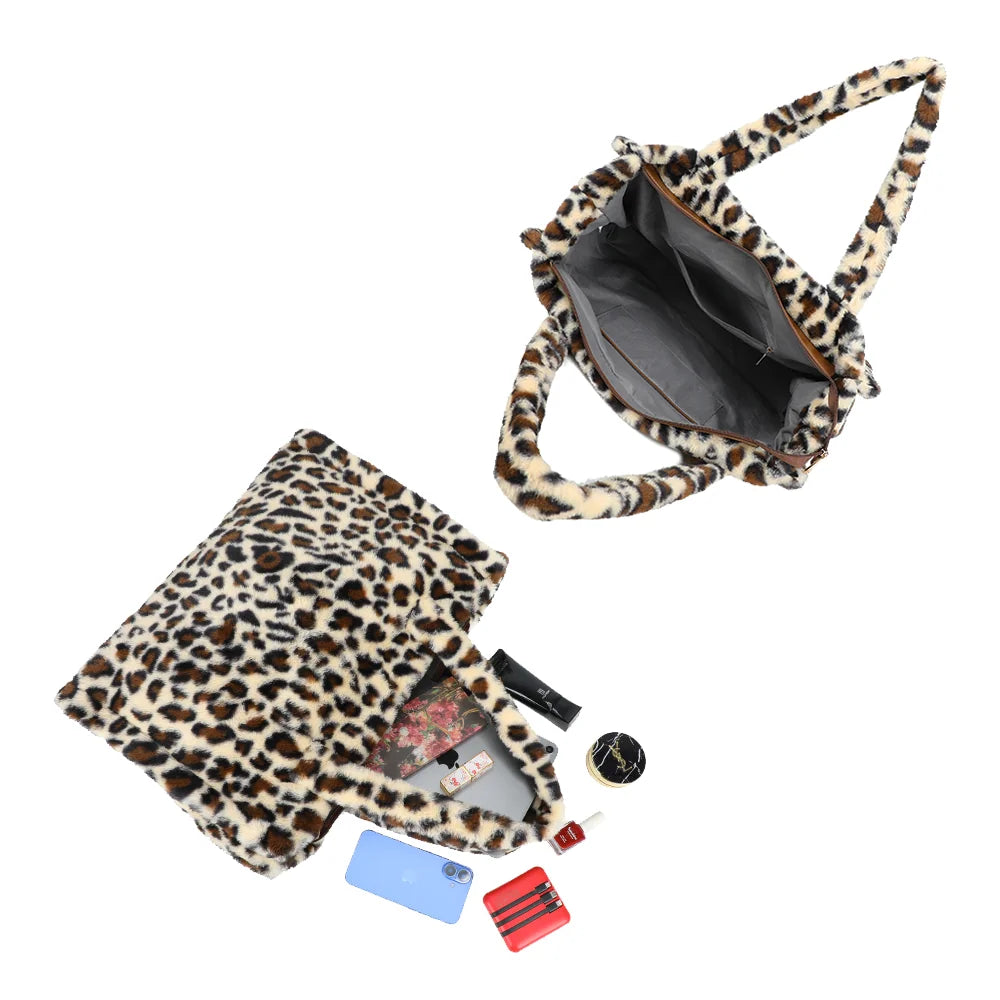 Intérieur du Mélya l.leopard : fermeture zippée et poche intérieure zippée à tirette dorée – réf. DG-5802