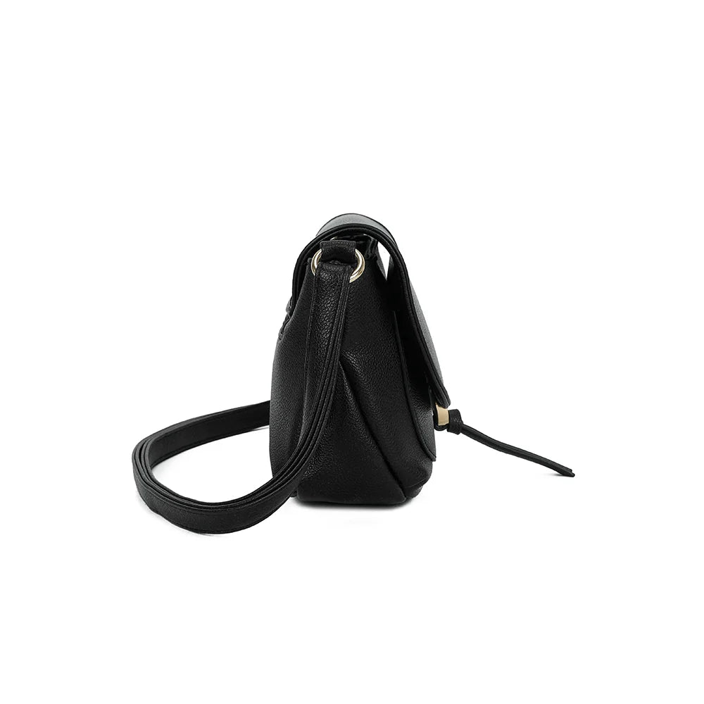Profil du Mira noir : format compact de 8 cm de profondeur et boucle de réglage dorée – réf. Z-83082