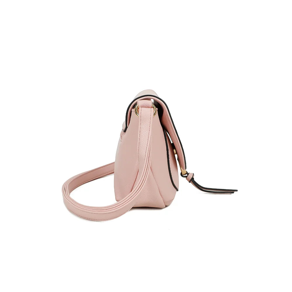Profil du Mira rose : format compact de 8 cm de profondeur et boucle de réglage dorée – réf. Z-83082